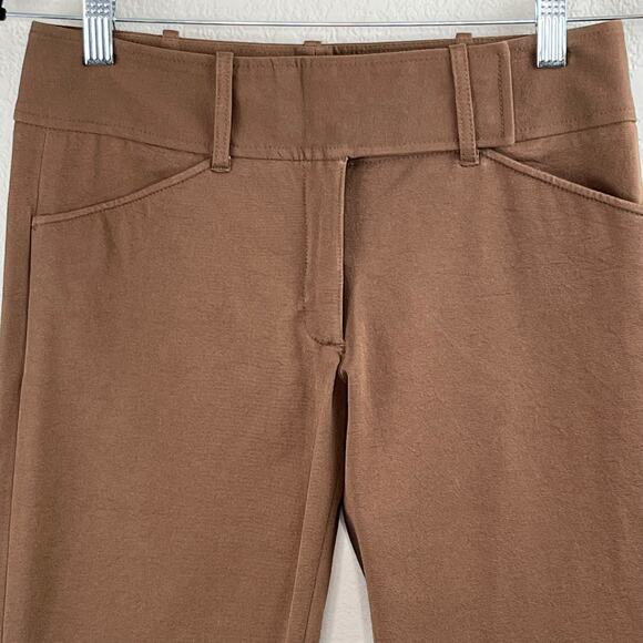 Max Studio Mid-Rise Straight Leg Stretchy Brown Pants NWT Size 0 - Picture 5 of 13